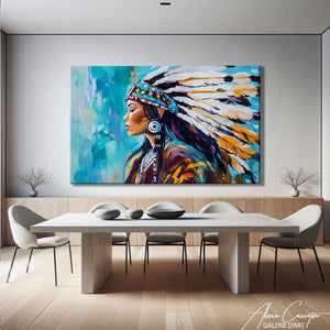 Tableau Indienne Plume