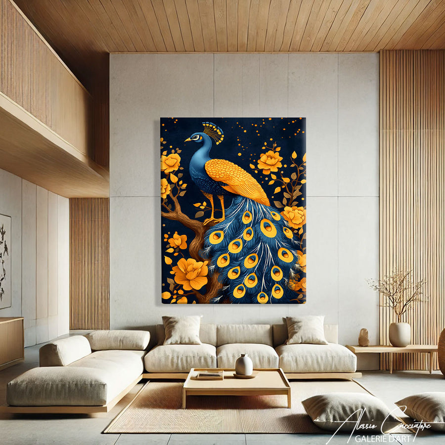 Tableau bleu paon
– mise en situation