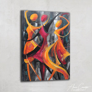 Tableau Abstrait Rose et Gris