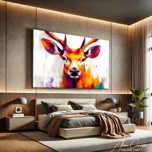 tableau peinture cerf