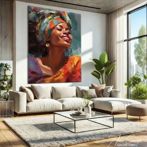 Tableau Acrylique Femme Africaine