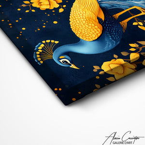 TABLEAU PAON BLEU Alessio Cacciatore