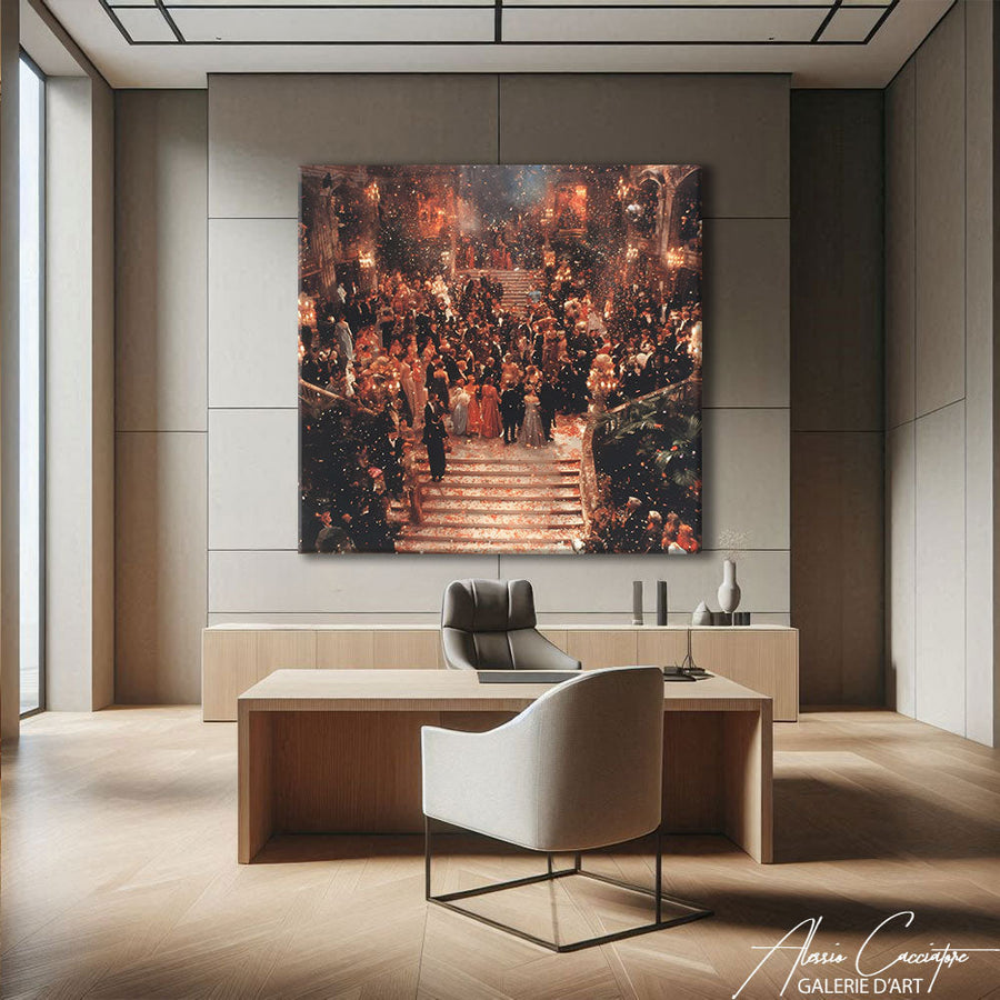 TABLEAU CARRE ABSTRAIT Alessio Cacciatore – mise en situation