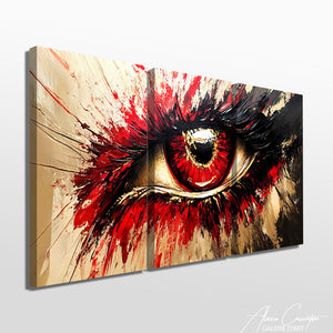 TABLEAU TRIPTYQUE OEIL ABSTRAIT Alessio Cacciatore