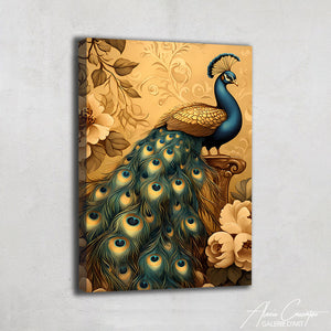 Tableau paon doré