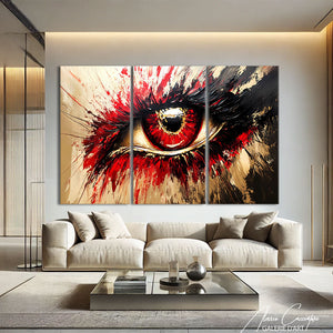 TABLEAU TRIPTYQUE OEIL ABSTRAIT Alessio Cacciatore