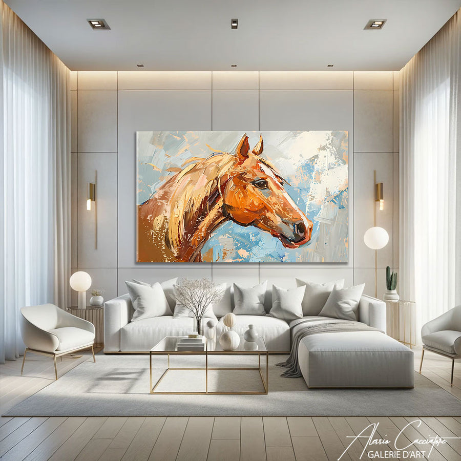 tableau abstrait cheval – mise en situation