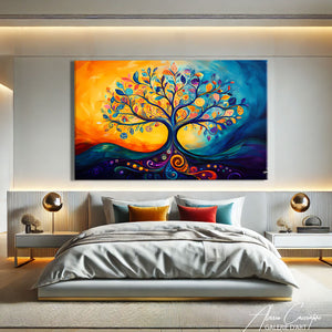 tableau arbre multicolore