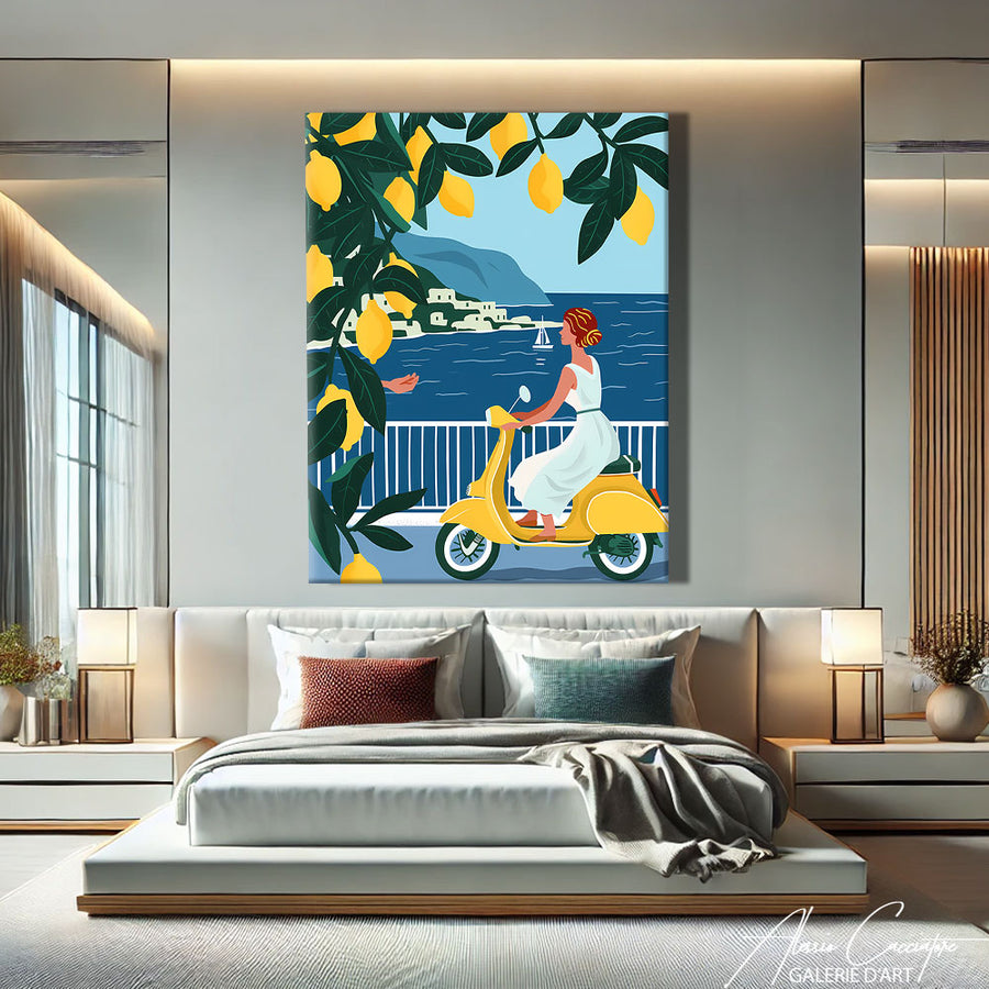 Tableau Contemporain Bord de Mer – mise en situation