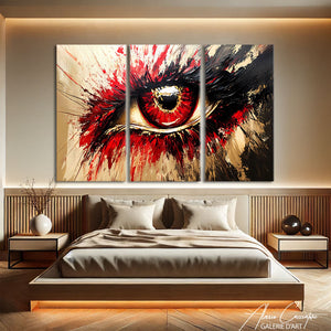 TABLEAU TRIPTYQUE OEIL ABSTRAIT Alessio Cacciatore