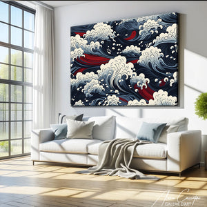 tableau japonais la vague