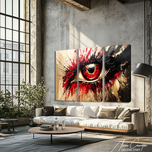 TABLEAU TRIPTYQUE OEIL ABSTRAIT Alessio Cacciatore