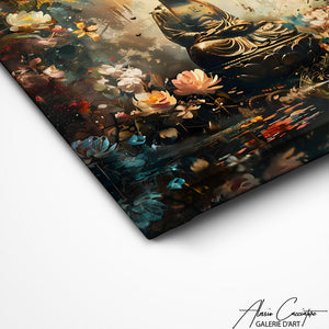 TABLEAU FLEURS BOUDDHA Alessio Cacciatore