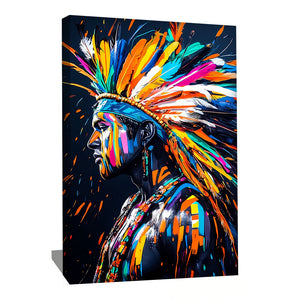TABLEAU PORTRAIT AMERINDIEN AlessioCacciatore