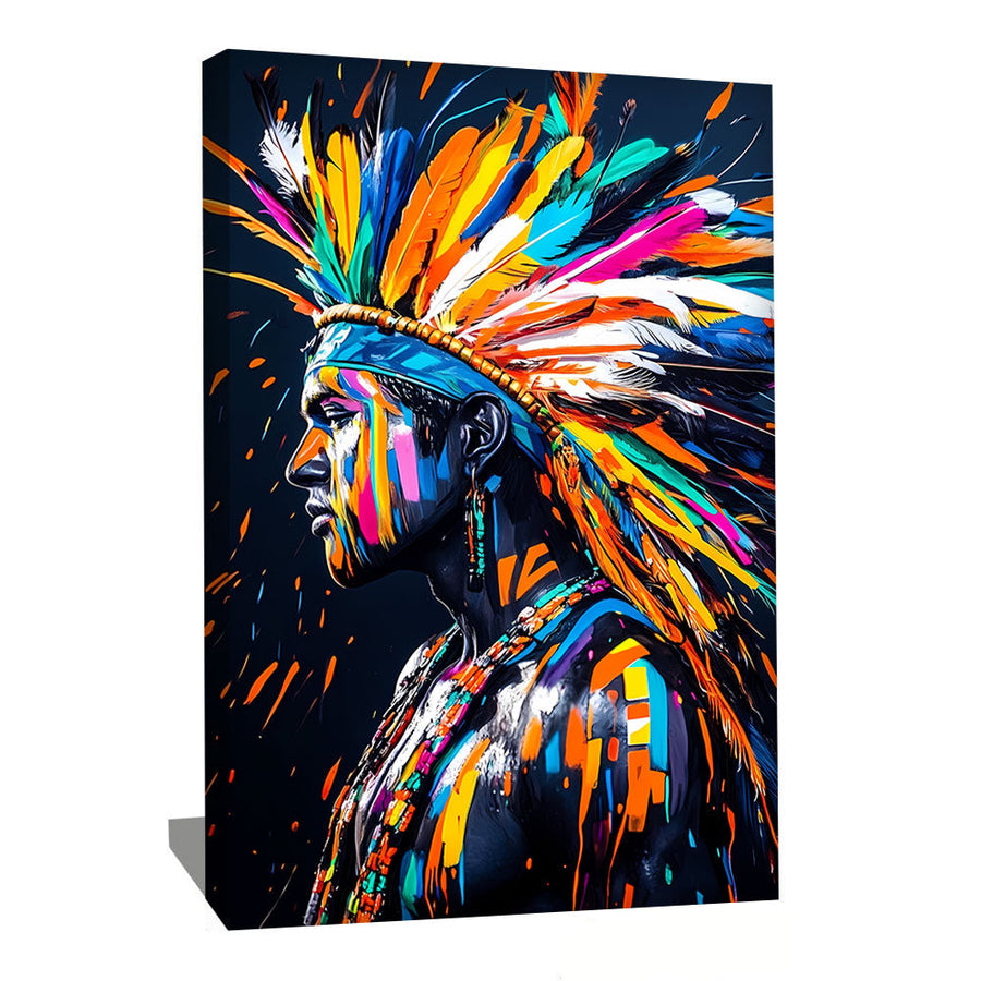 TABLEAU PORTRAIT AMERINDIEN AlessioCacciatore