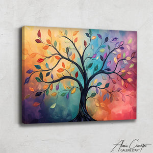 Tableau arbre multicolore