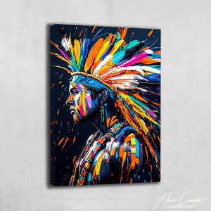 TABLEAU PORTRAIT AMERINDIEN AlessioCacciatore