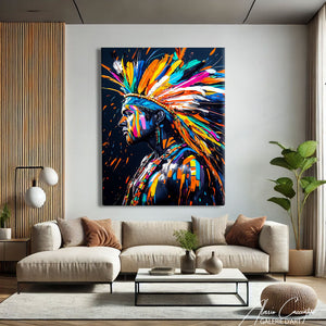 TABLEAU PORTRAIT AMERINDIEN AlessioCacciatore