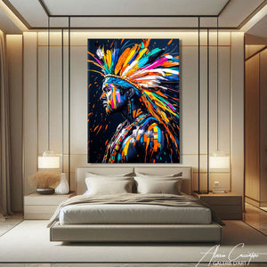 TABLEAU PORTRAIT AMERINDIEN AlessioCacciatore