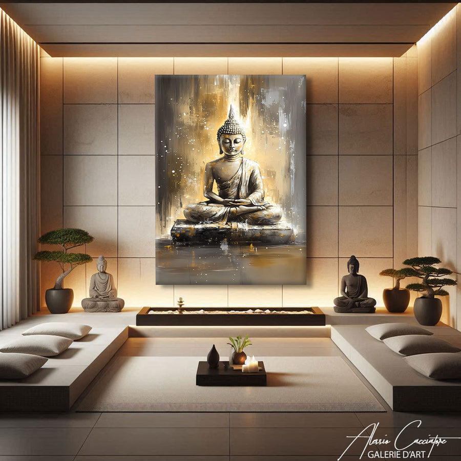 TABLEAU BOUDDHA MÉDITATION – mise en situation