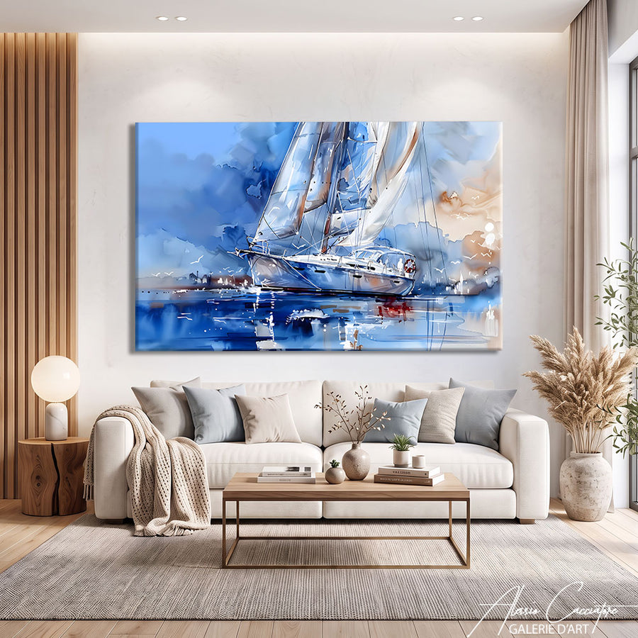 TABLEAU PEINTURE BATEAU – mise en situation