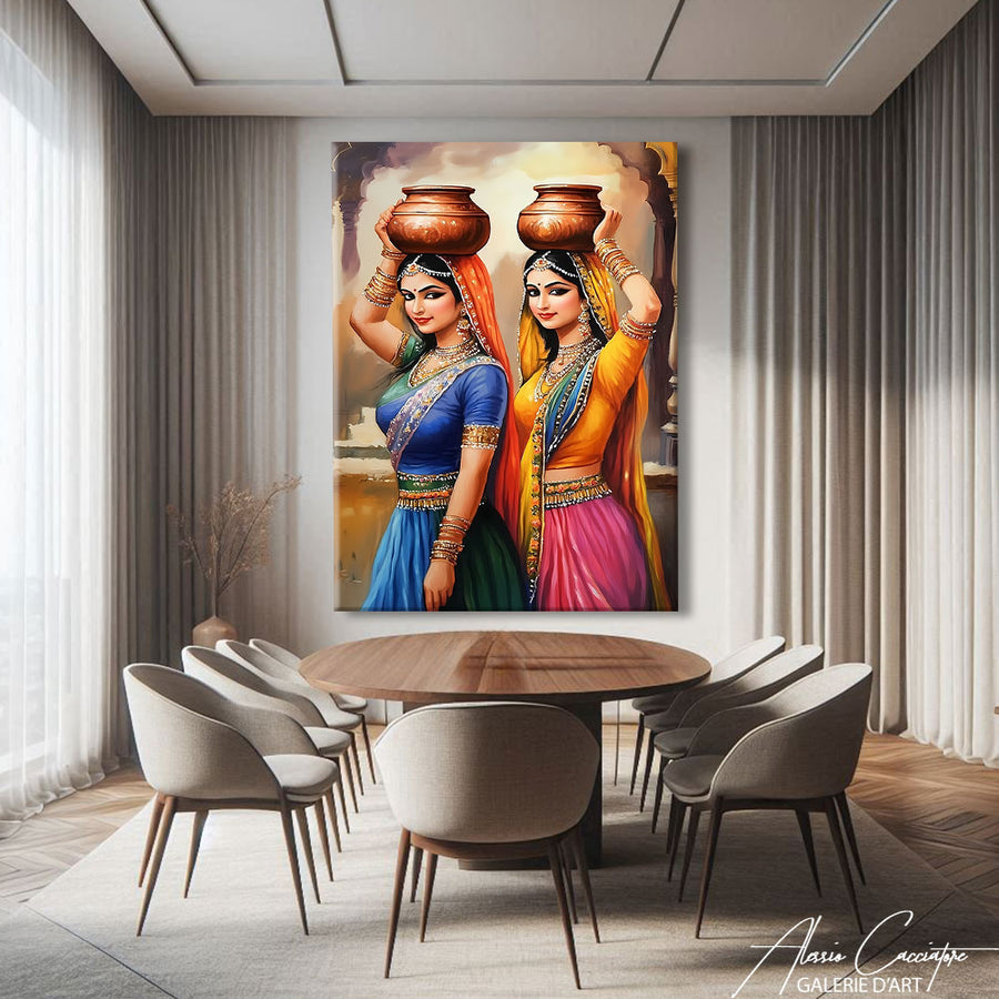 Tableau Femme Inde – mise en situation