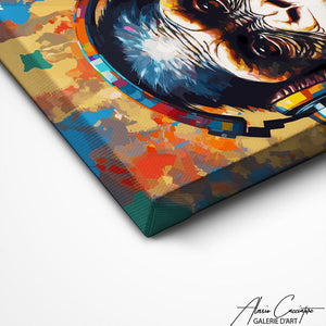 TABLEAU SINGE CASQUE MUSIQUE Alessio Cacciatore