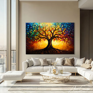 peinture sur toile arbre abstrait