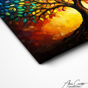 TABLEAU COLORÉ PEINTURE ARBRE Alessio Cacciatore