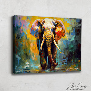 tableau éléphant abstrait