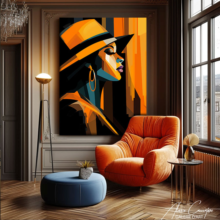 Tableau Art Déco Contemporain – mise en situation