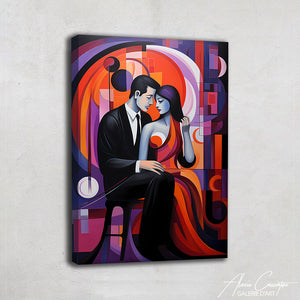 peinture couple abstrait
