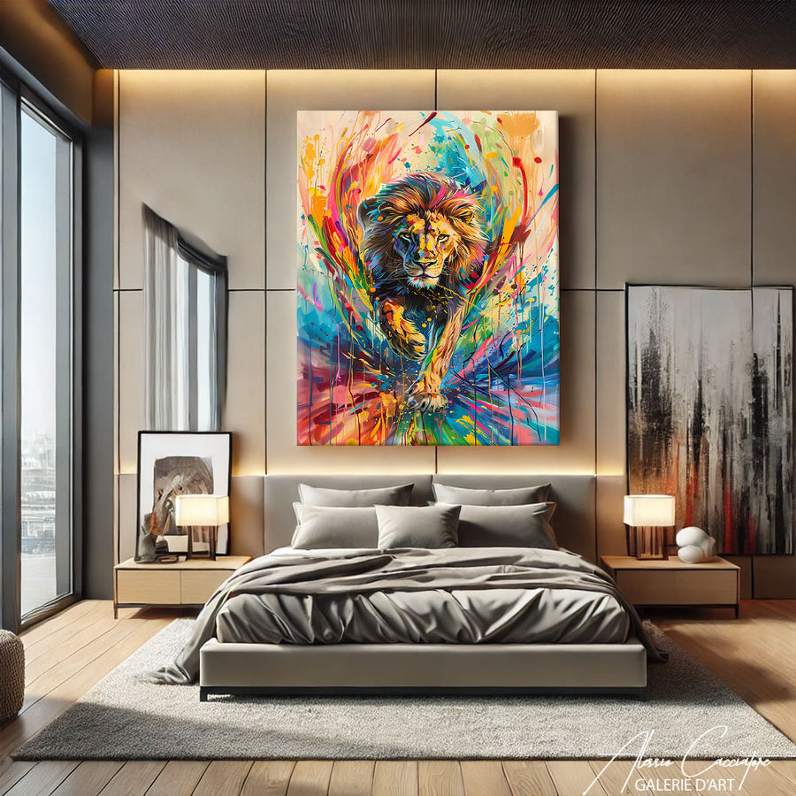 Tableau Lion Contemporain
– mise en situation