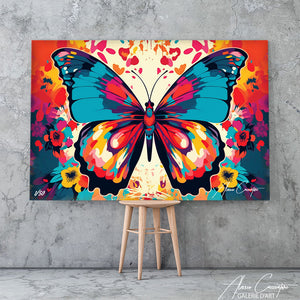 tableau fleurs papillon