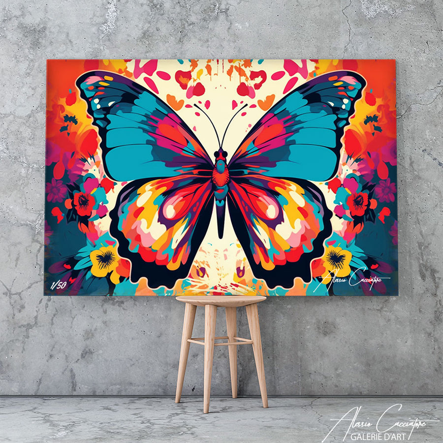 tableau fleurs papillon – mise en situation