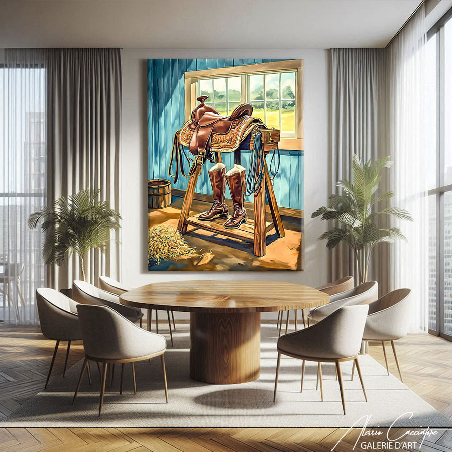 TABLEAU EQUESTRE VINTAGE – mise en situation