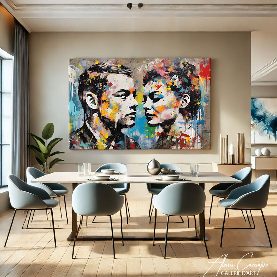 tableau street art abstrait – mise en situation