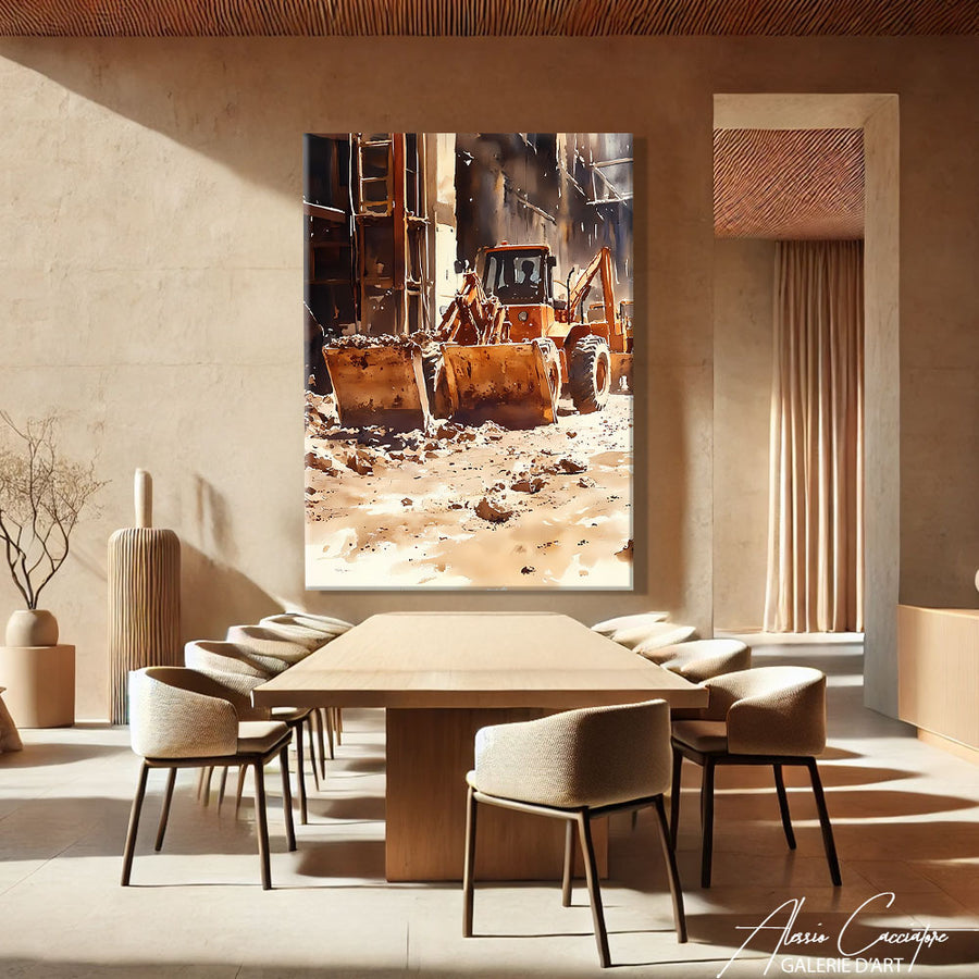 Toile Tableau Style Industriel – mise en situation