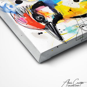 TABLEAU OISEAU AQUARELLE Alessio Cacciatore