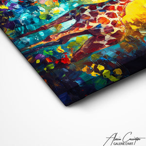 TABLEAU GIRAFE ABSTRAIT COLORÉ Alessio Cacciatore