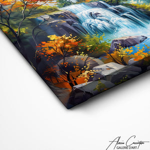TABLEAU PAYSAGE CHUTE D'EAU Alessio Cacciatore