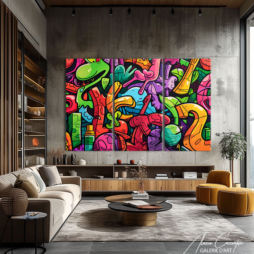 Tableau Triptyque Street Art