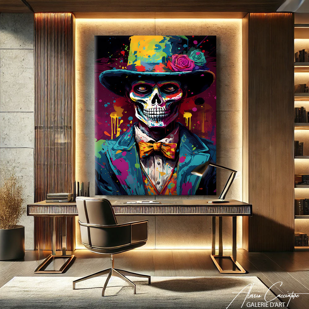 tableau tête de mort mexicaine