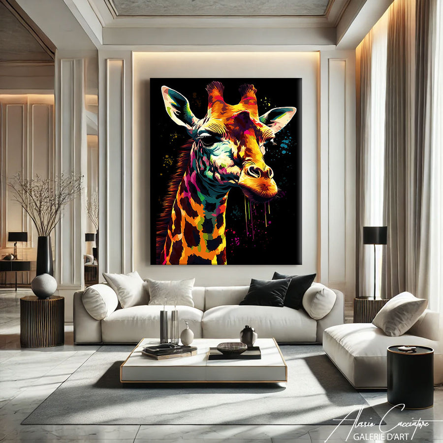 TABLEAU POP ART GIRAFE – mise en situation