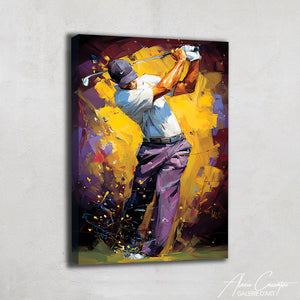 Tableau Peinture Golfeur