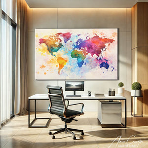 Tableau Toile Mappemonde
