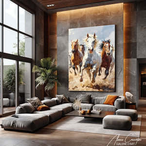 TABLEAU CHEVAUX ABSTRAIT Alessio Cacciatore