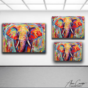TABLEAU ÉLÉPHANT PEINTURE Alessio Cacciatore