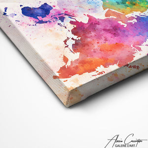 TABLEAU MAPPEMONDE COLORÉ AlessioCacciatore