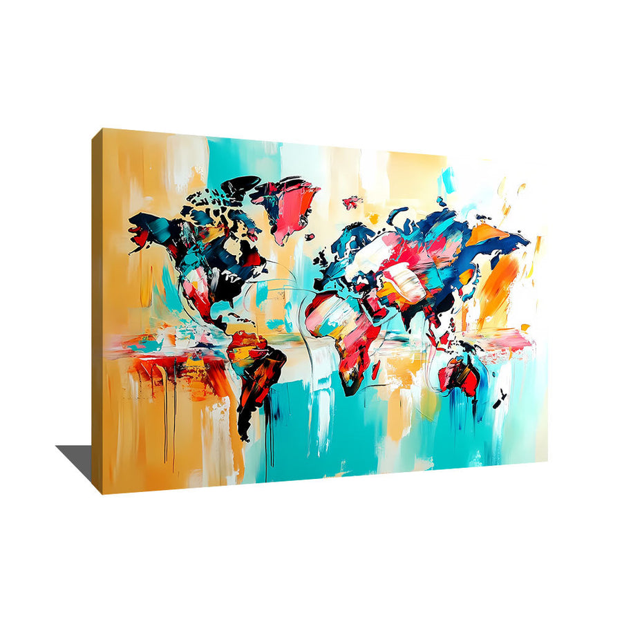 TABLEAU PLANISPHÈRE COULEUR AlessioCacciatore